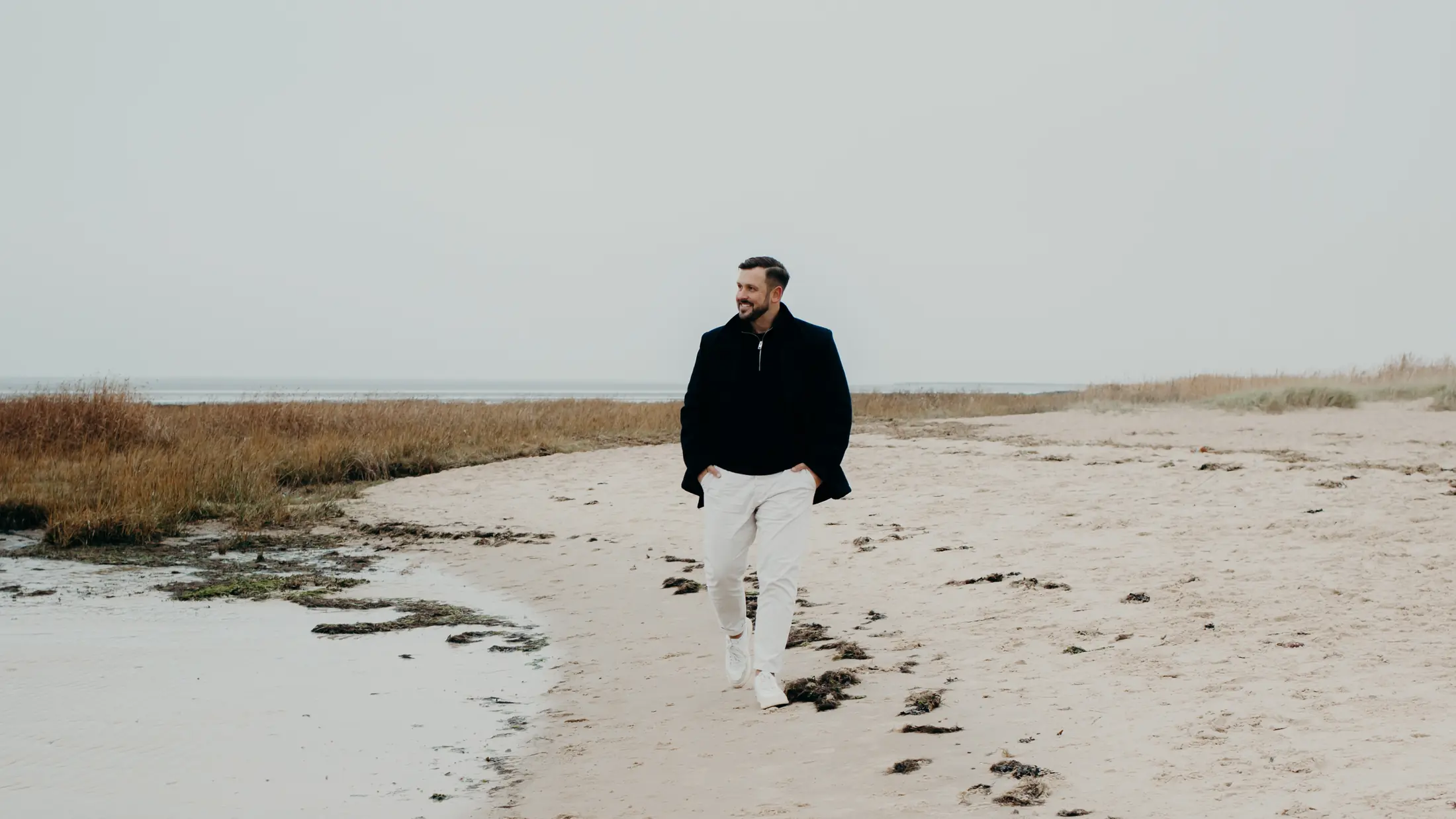 Collin Rettmer am Strand bei Cuxhaven